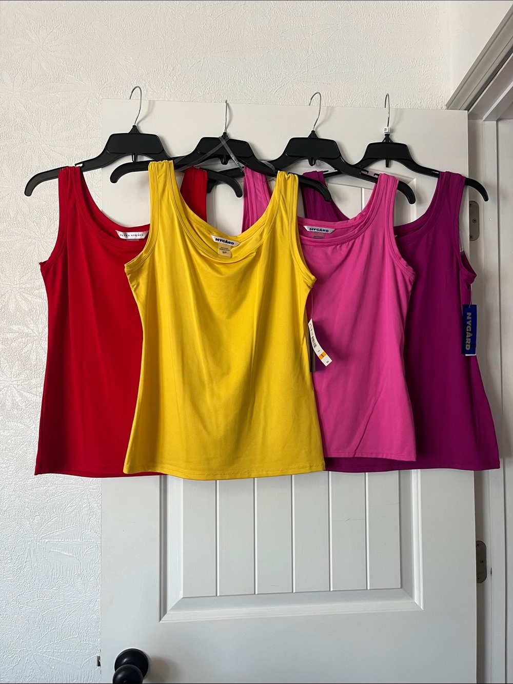 Nygard Bright Scoop Neck Tank Tops in Red, Yellow, Pink & Magenta